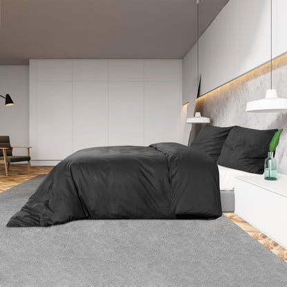 Sada Ložního Prádla Černá 260 X 220 Cm Lehké Mikrovlákno Černá
