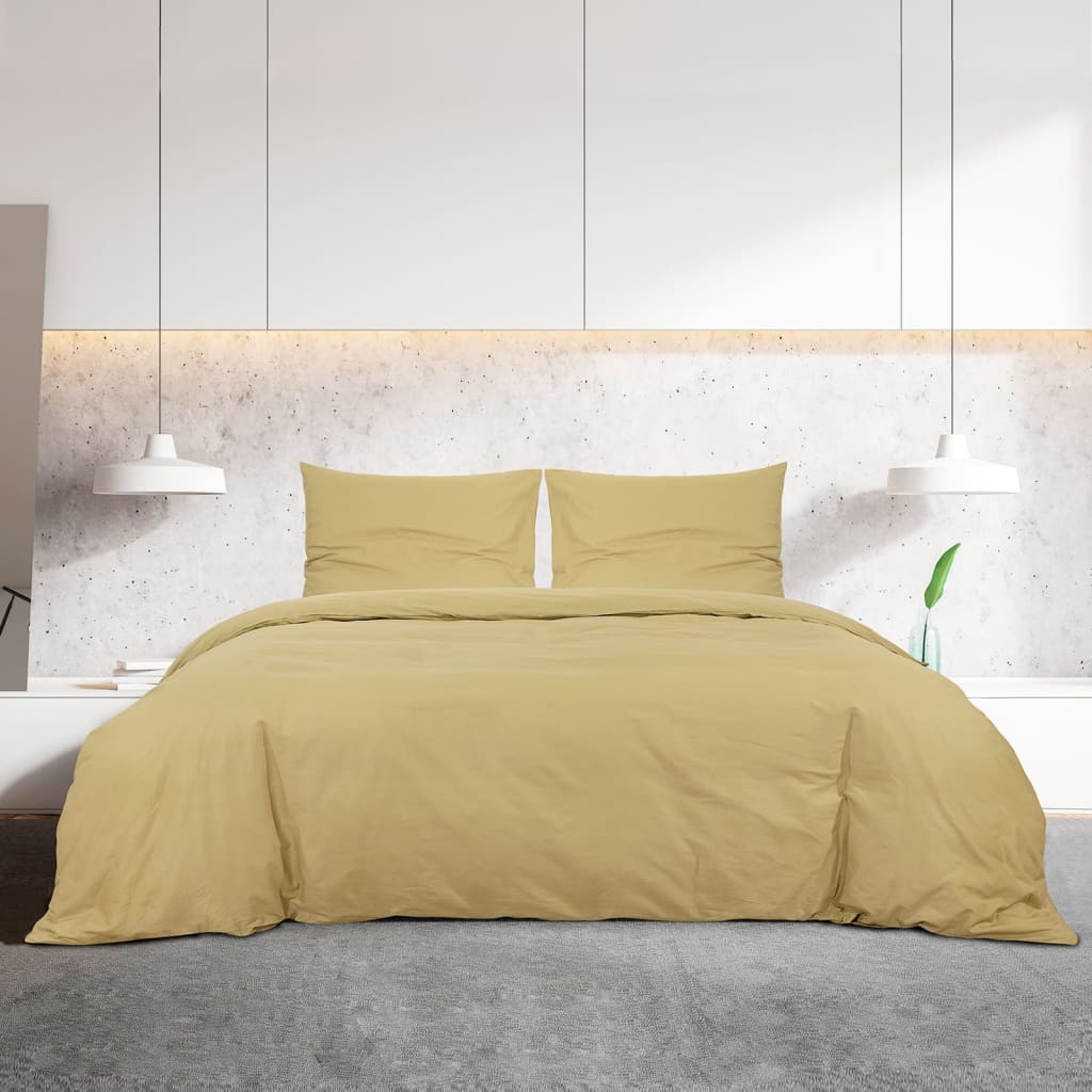 Sada Ložního Prádla 140 X 200 Cm Lehké Mikrovlákno Taupe