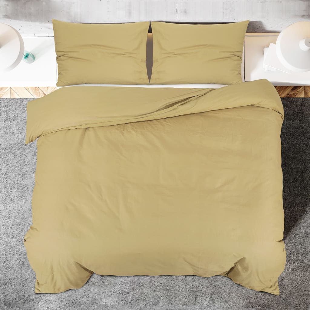 Sada Ložního Prádla 200 X 200 Cm Lehké Mikrovlákno Taupe