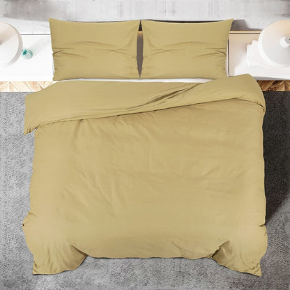 Sada Ložního Prádla 200 X 200 Cm Lehké Mikrovlákno Taupe