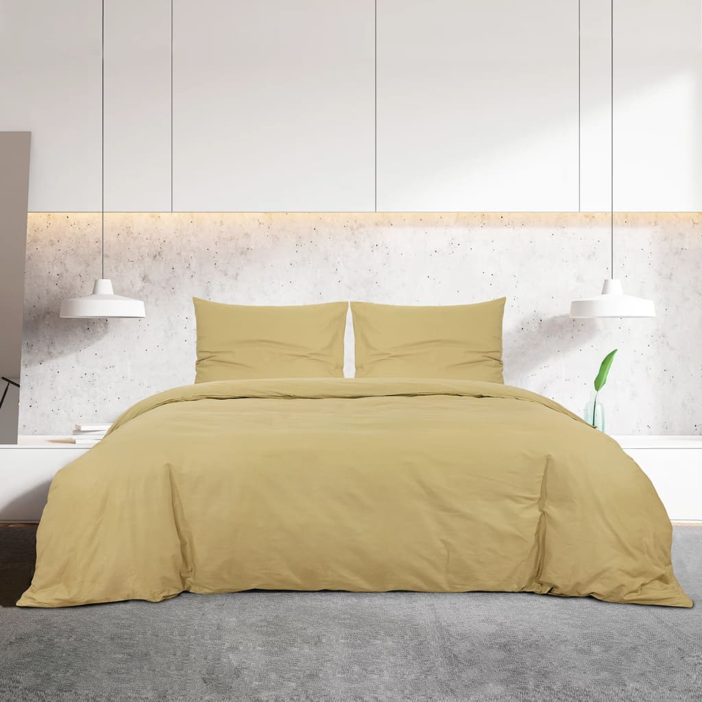 Sada Ložního Prádla 225 X 220 Cm Lehké Mikrovlákno Taupe