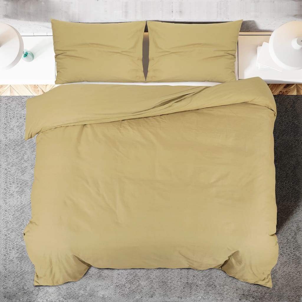 Sada Ložního Prádla 225 X 220 Cm Lehké Mikrovlákno Taupe