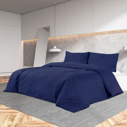 Sada Ložního Prádla Námořnická Modř 140X200Cm Lehké Mikrovlákno Modrá