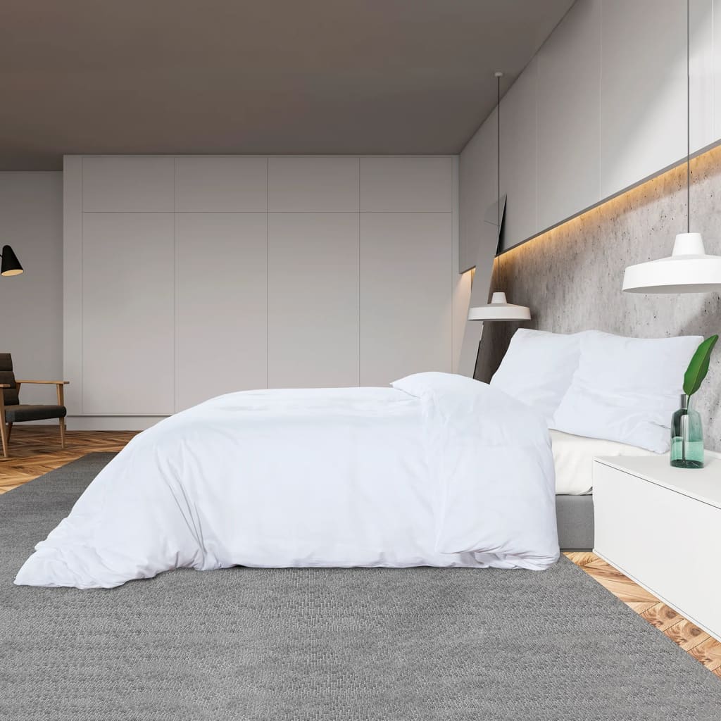 Sada Ložního Prádla 225 X 220 Cm Lehké Mikrovlákno Bílá