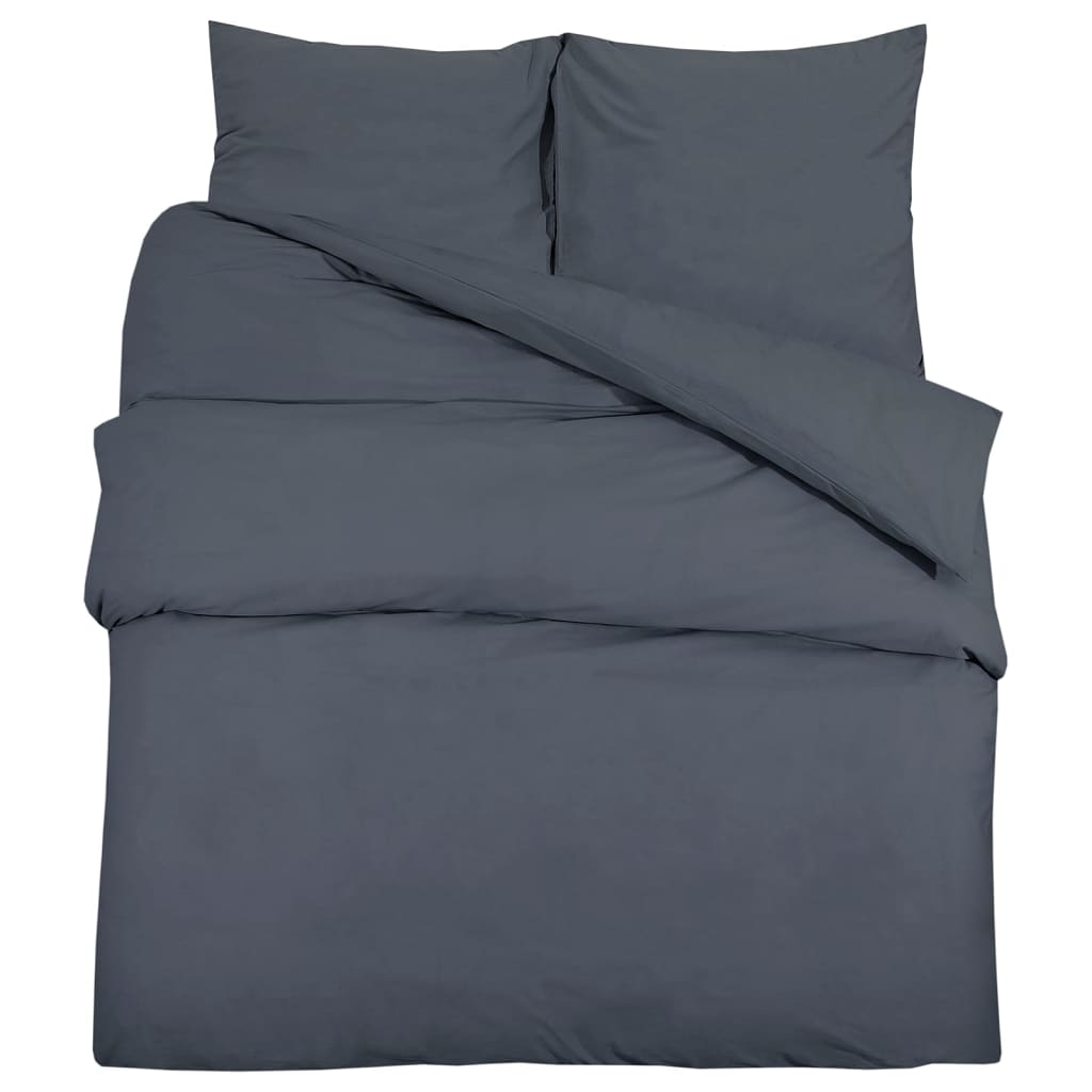 Sada Ložního Prádla 240 X 220 Cm Bavlna Antracitová