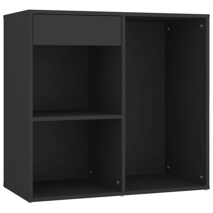 Led Toaletní Stolek Se Skříňkou Černý Kompozitní Dřevo