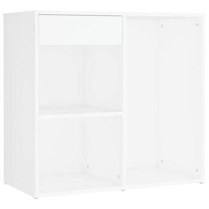 Led Toaletní Stolek Se 2 Skříňkami Bílý Kompozitní Dřevo Černá