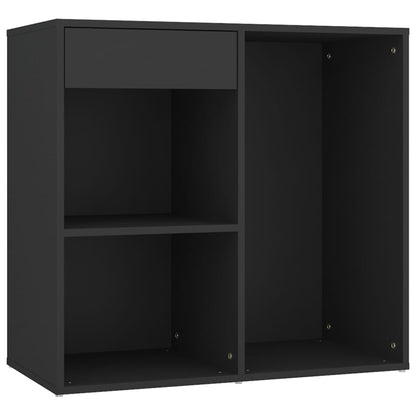 Led Toaletní Stolek Se Skříňkami Černý Kompozitní Dřevo