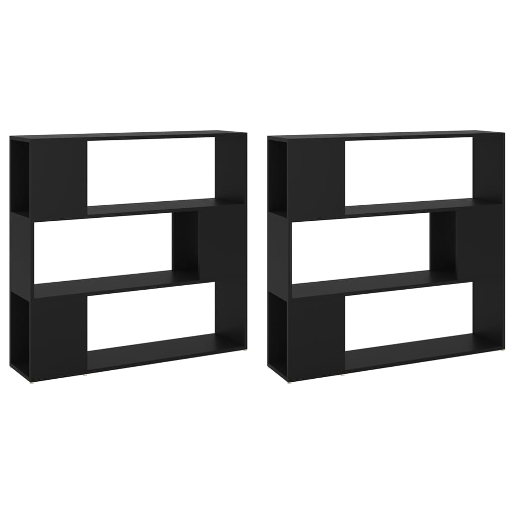 Knihovna / Dělicí Stěna Černá 100 X 24 X 188 Cm