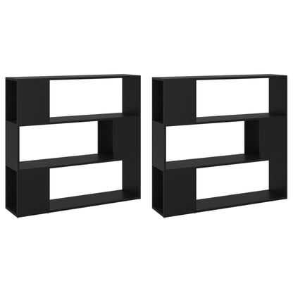 Knihovna / Dělicí Stěna Černá 100 X 24 X 188 Cm