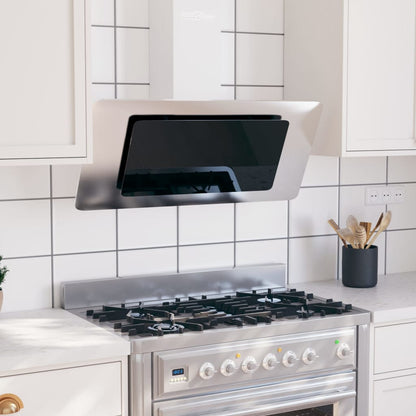 Nástěnná Digestoř 90 Cm Nerezová Ocel A Tvrzené Sklo