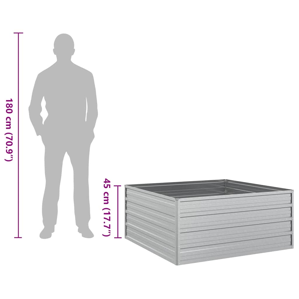 Zahradní Vyvýšený Záhon Pozinkovaná Ocel Stříbrný