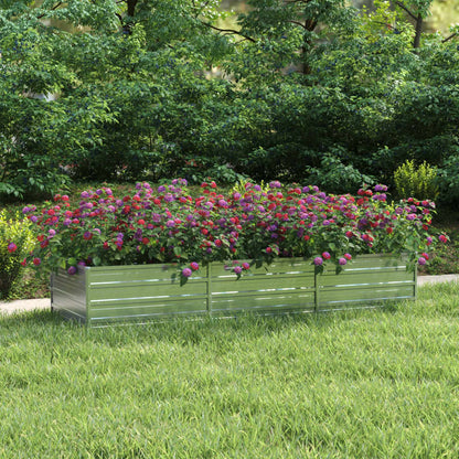 Zahradní Vyvýšený Záhon Pozinkovaná Ocel Stříbrný
