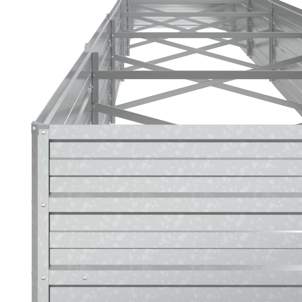 Zahradní Vyvýšený Záhon Pozinkovaná Ocel Stříbrný