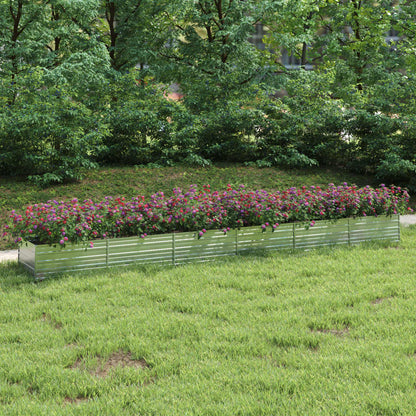 Zahradní Vyvýšený Záhon Pozinkovaná Ocel Stříbrný