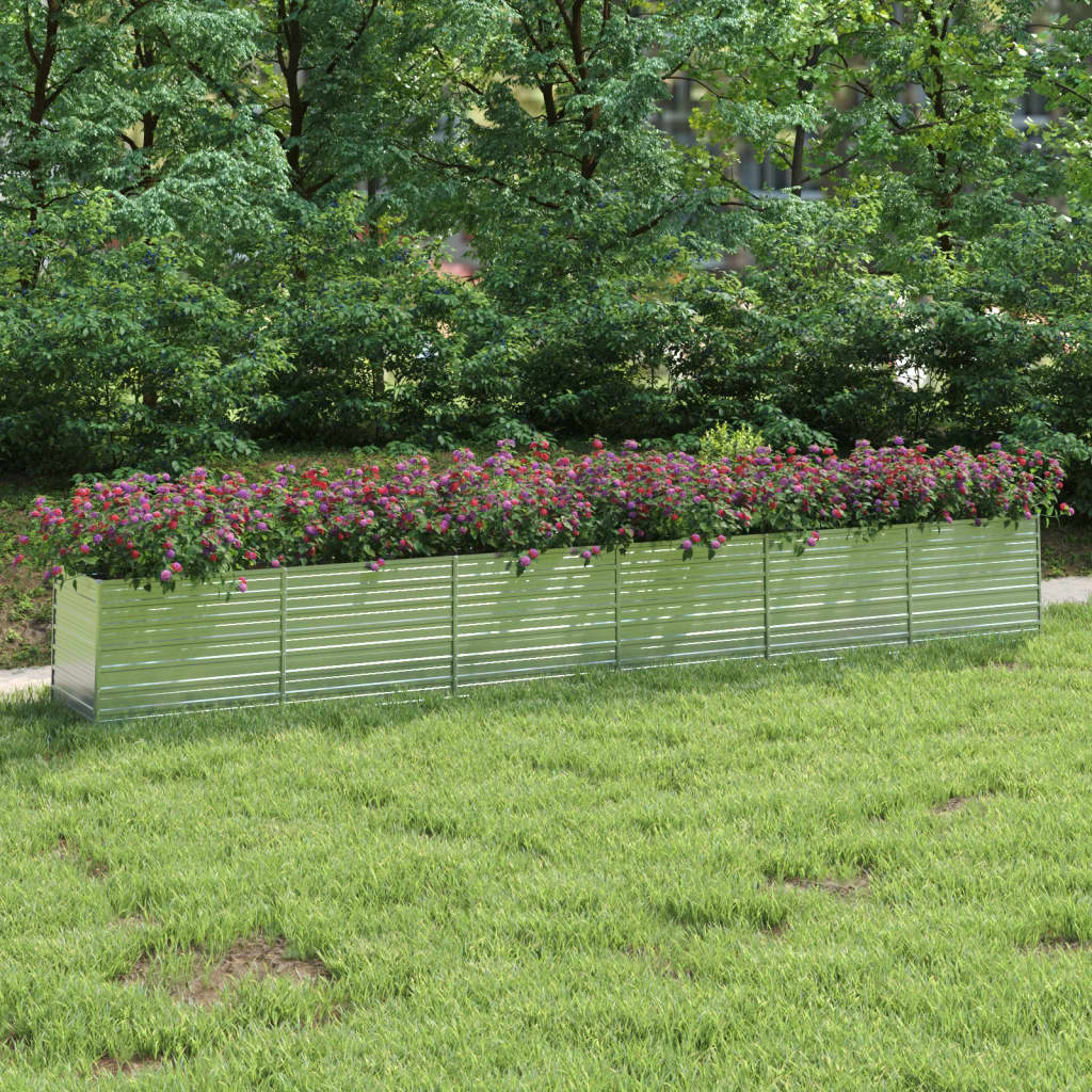 Zahradní Vyvýšený Záhon Pozinkovaná Ocel Stříbrný
