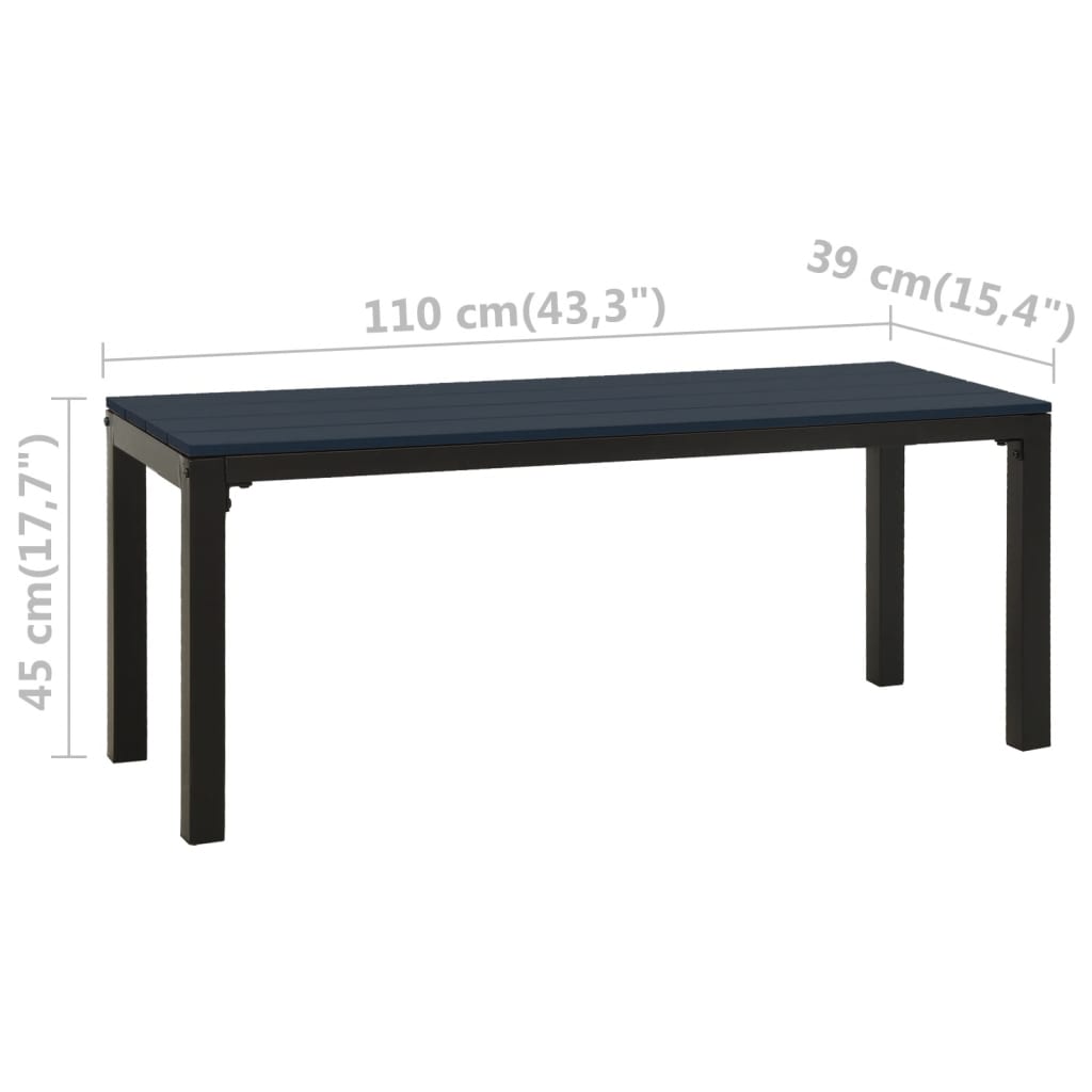 3Dílný Zahradní Jídelní Set Ocel A Wpc Černý