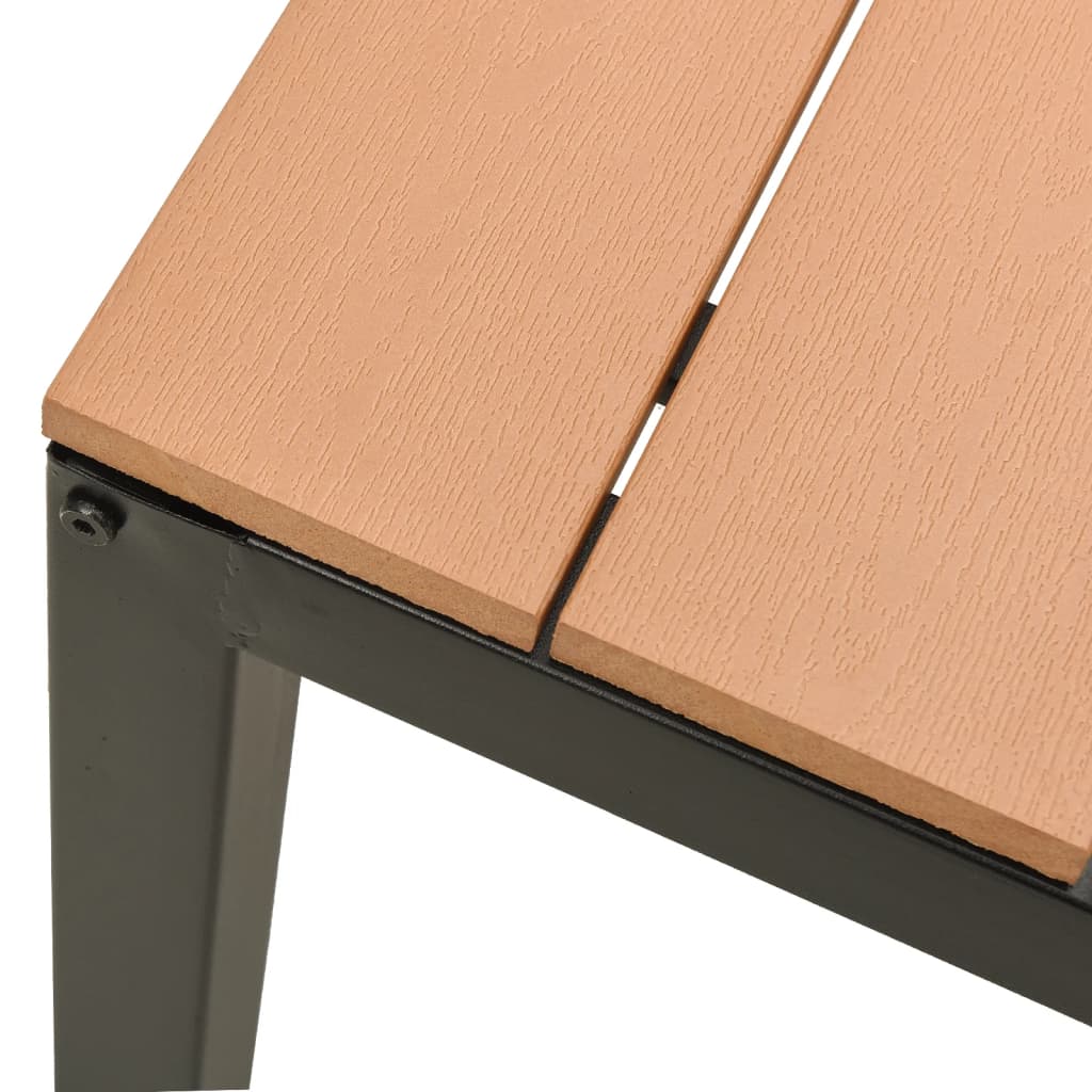 Zahradní Lavice 110 Cm Ocel A Wpc Hnědá A Černá