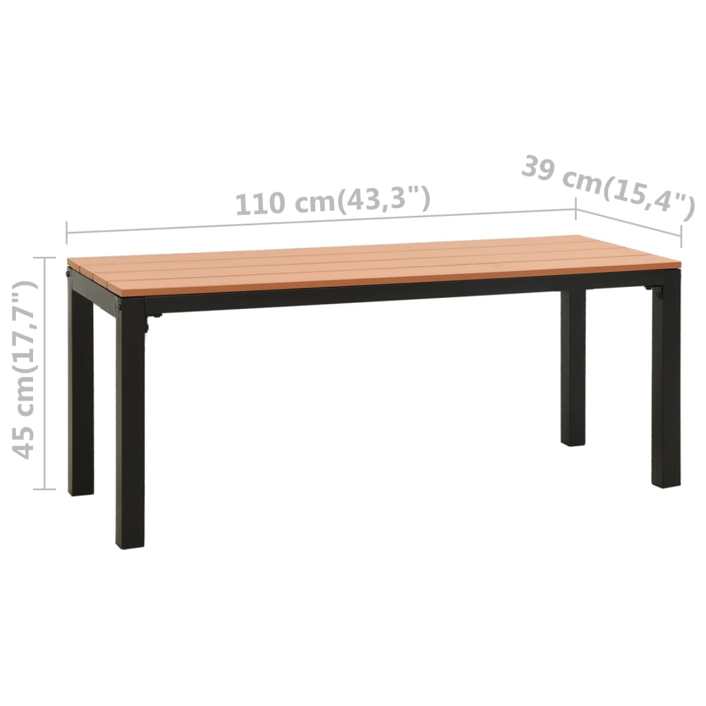 Zahradní Lavice 110 Cm Ocel A Wpc Hnědá A Černá