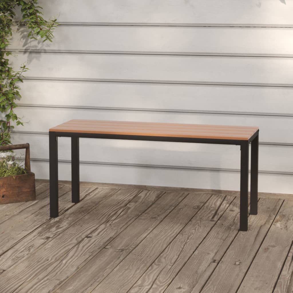 Zahradní Lavice 110 Cm Ocel A Wpc Hnědá A Černá