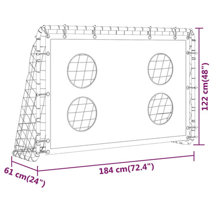 Fotbalová Branka S Tréninkovou Plachtou Ocel 184 X 61 X 122 Cm