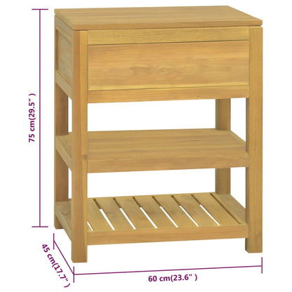 Koupelnová Skříňka 60 X 45 X 75 Cm Masivní Teakové Dřevo
