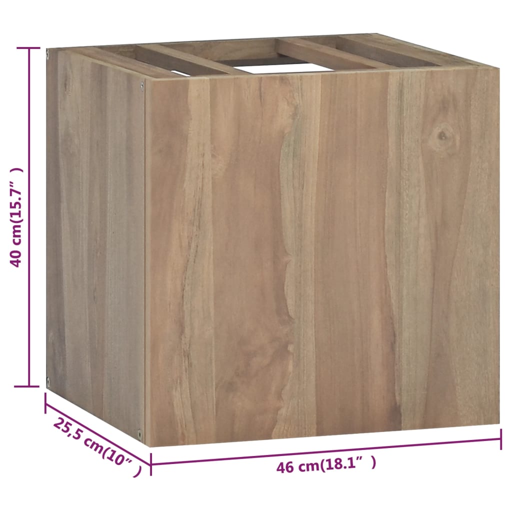 Nástěnná Koupelnová Skříňka 46 X 25,5 X 40 Cm Masivní Teak