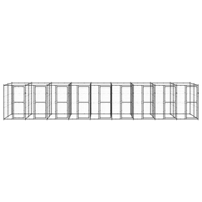 Venkovní Psí Kotec Ocel 21,78 M² Černá