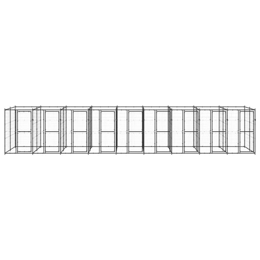 Venkovní Psí Kotec Ocel 21,78 M² Černá