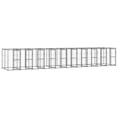 Venkovní Psí Kotec Ocel 21,78 M² Černá