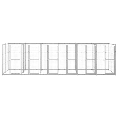 Venkovní Psí Kotec Pozinkovaná Ocel 14,52 M² Stříbrná