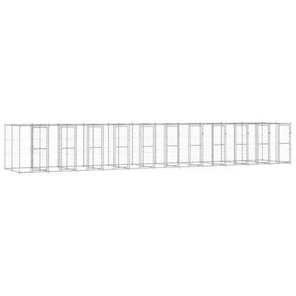 Venkovní Psí Kotec Pozinkovaná Ocel 14,52 M² Stříbrná