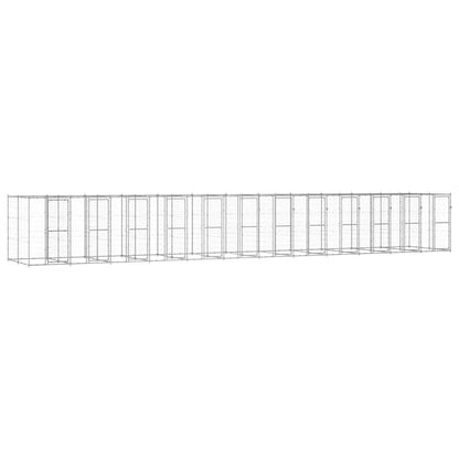 Venkovní Psí Kotec Pozinkovaná Ocel 14,52 M² Stříbrná