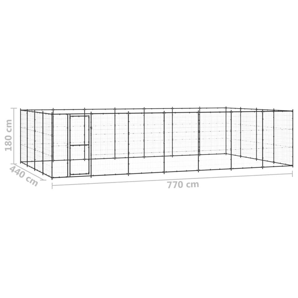 Venkovní Psí Kotec Ocel 33,88 M²