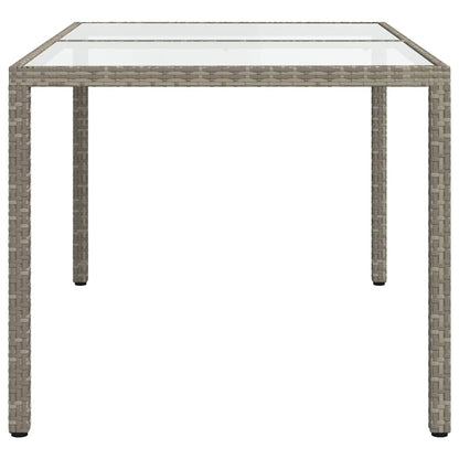 Zahradní Stůl 150 X 90 X 75 Cm Tvrzené Sklo A Polyratan Šedý