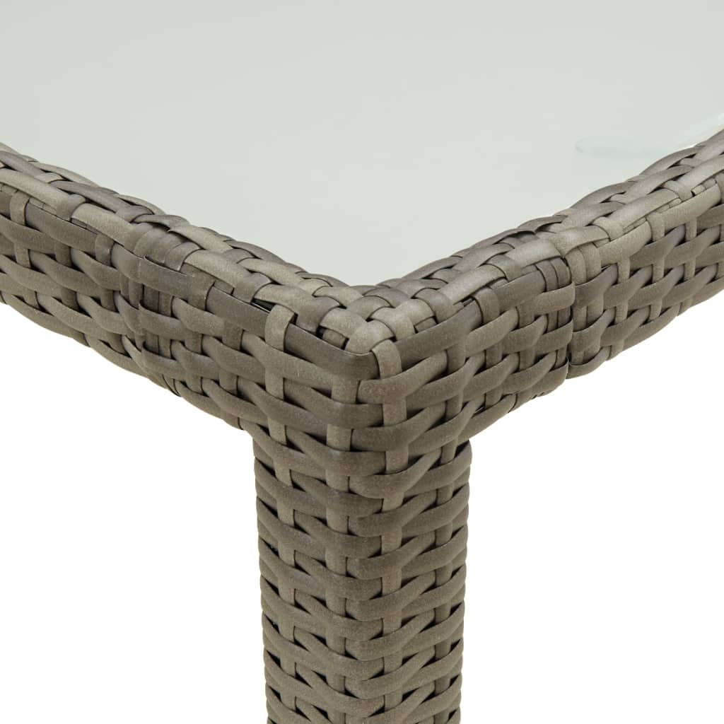 Zahradní Stůl 150 X 90 X 75 Cm Tvrzené Sklo A Polyratan Šedý
