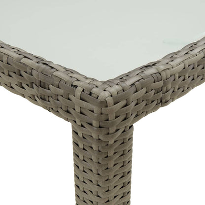 Zahradní Stůl 150 X 90 X 75 Cm Tvrzené Sklo A Polyratan Šedý