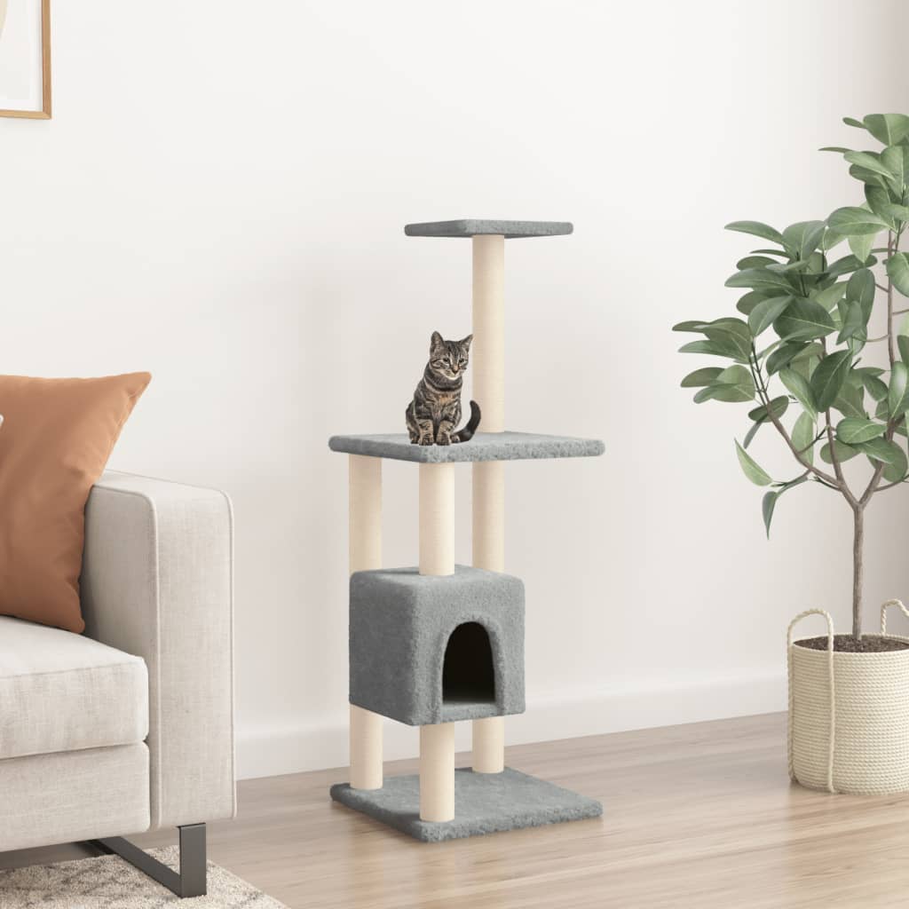 Škrabadlo Pro Kočky Se Sisalovými Sloupky Krémové 104 Cm