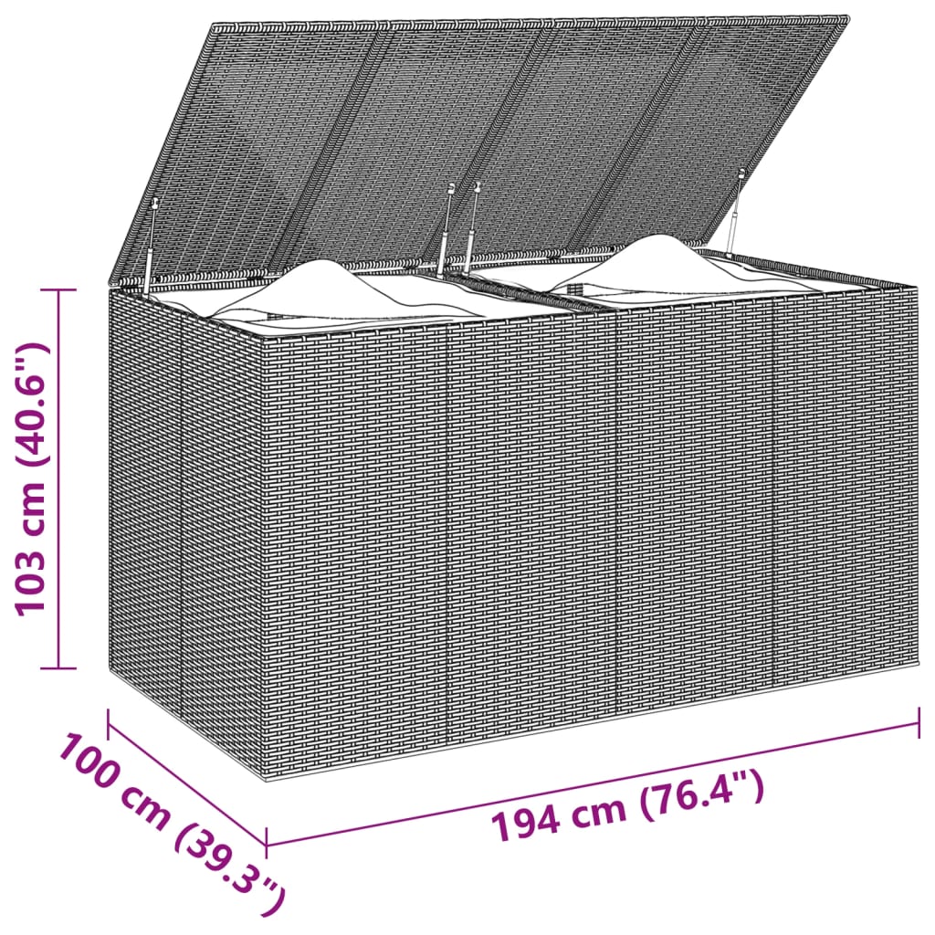 Zahradní Úložný Box Pe Ratan Černý