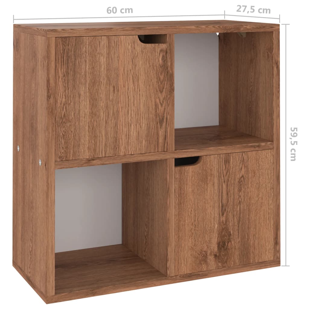Knihovna Hnědý Dub 60 X 27,5 X 59,5 Cm Kompozitní Dřevo
