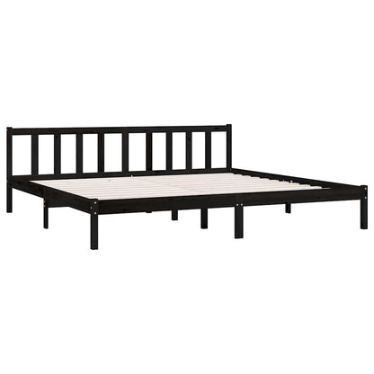 Rám Postele Černý Masivní Borové Dřevo 200 X 200 Cm