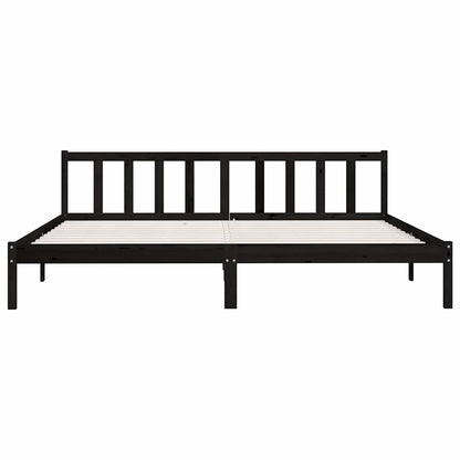 Rám Postele Černý Masivní Borové Dřevo 200 X 200 Cm