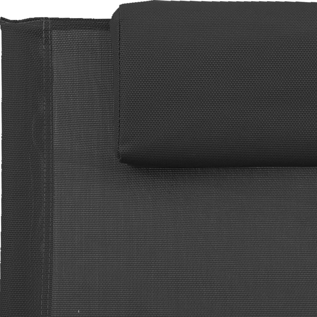 Zahradní Lehátko S Polštářem Ocel A Textilen Černé