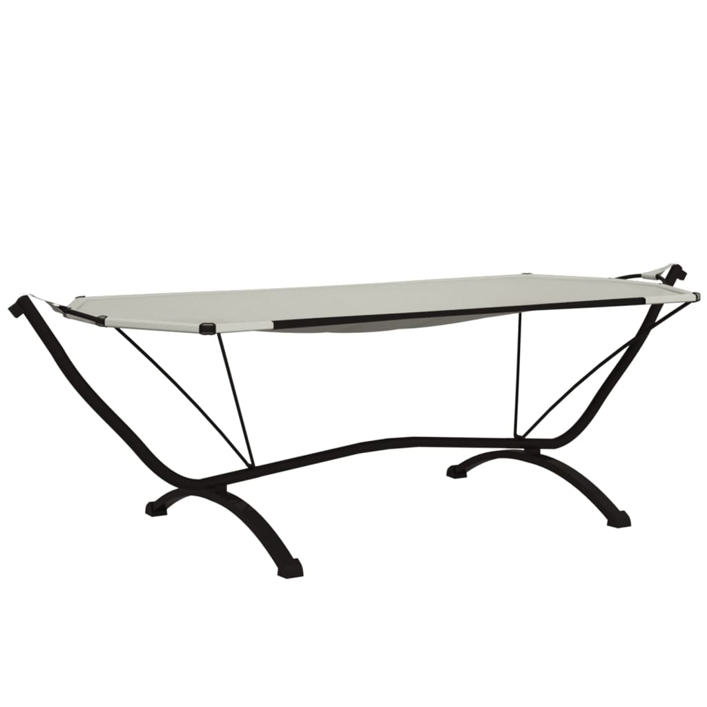 Zahradní Lehátko Se Stříškou Krémové Ocel A Oxfordská Látka