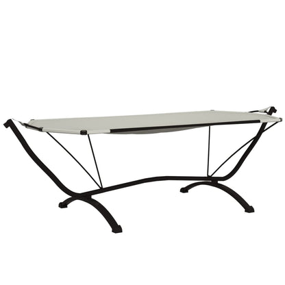 Zahradní Lehátko Se Stříškou Krémové Ocel A Oxfordská Látka