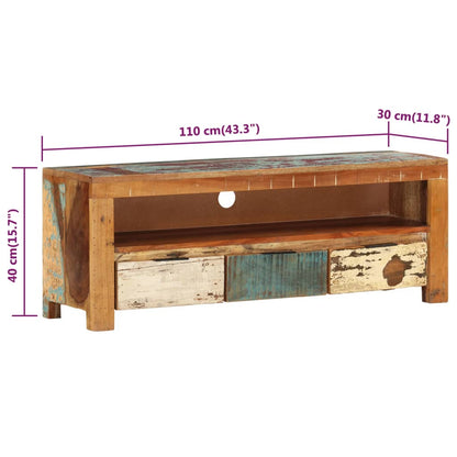 Tv Stolek 110 X 30 X 40 Cm Masivní Recyklované Dřevo