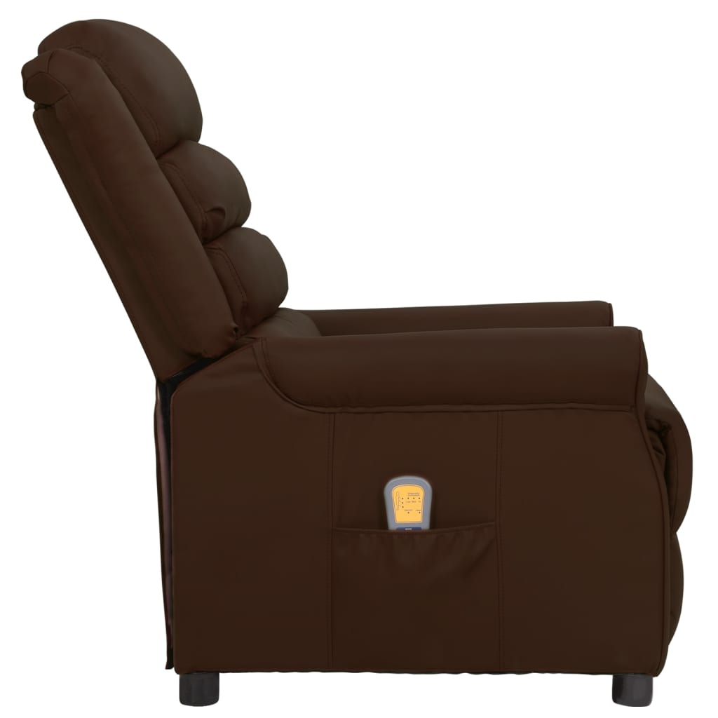 Masážní Křeslo Hnědé Umělá Kůže