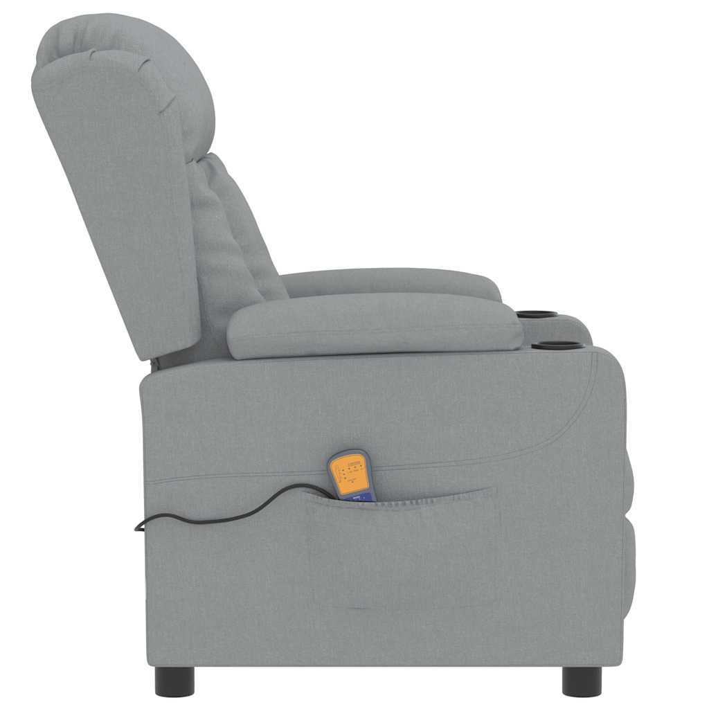 Masážní Křeslo Světle Šedé Textil