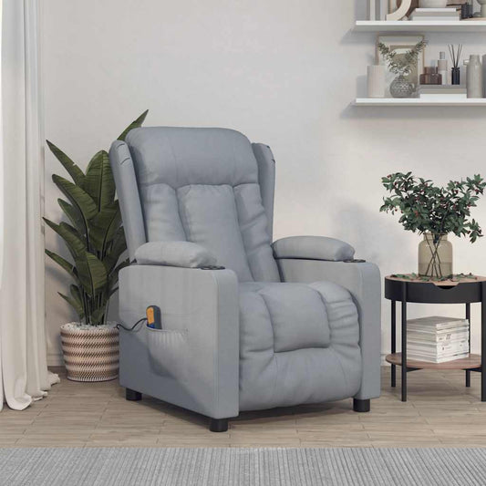 Masážní Křeslo Světle Šedé Textil