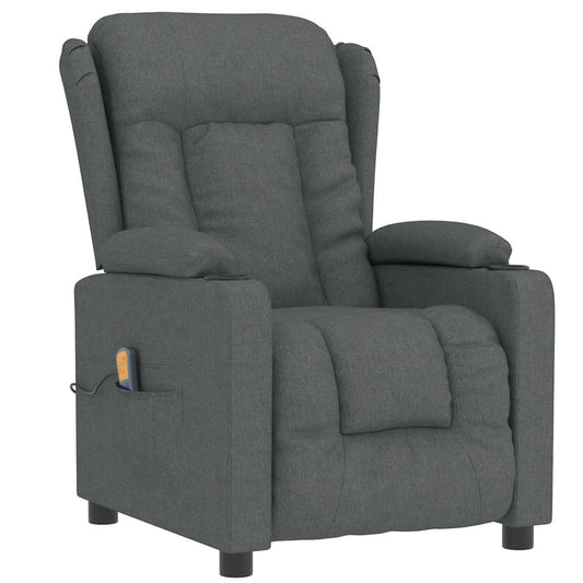 Masážní Křeslo Tmavě Šedé Textil